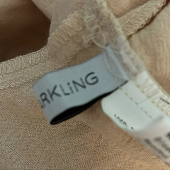 NWT Miss Sparkling Balloon Sleeve Cropped Lace-Up Back 100% Cotton Machine Wash - Picture 6 of 8